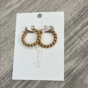 Gold Twisted Hoop Earrings